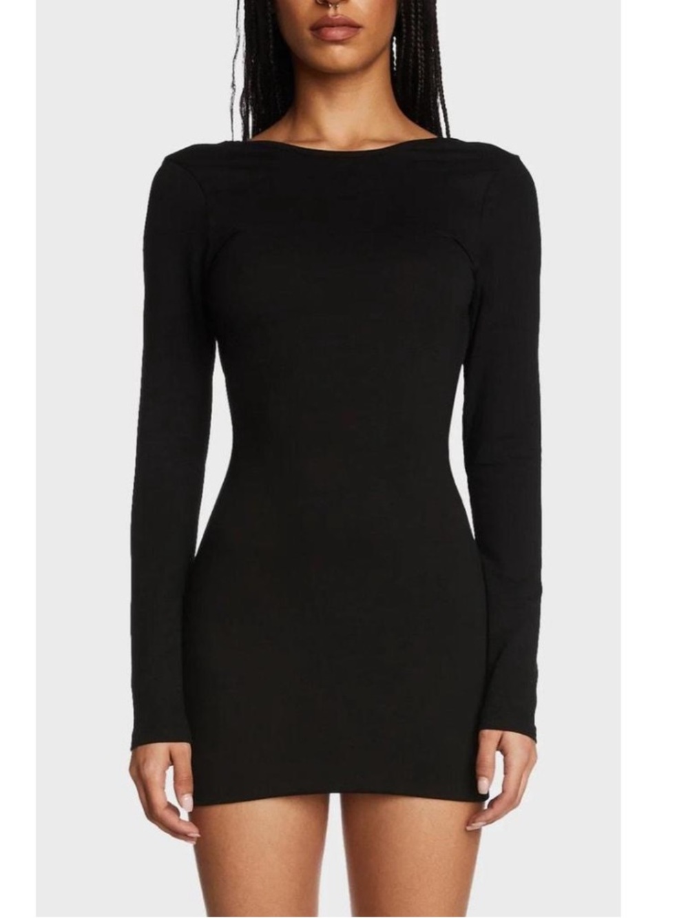 Edikted Black Backless Mini Dress
